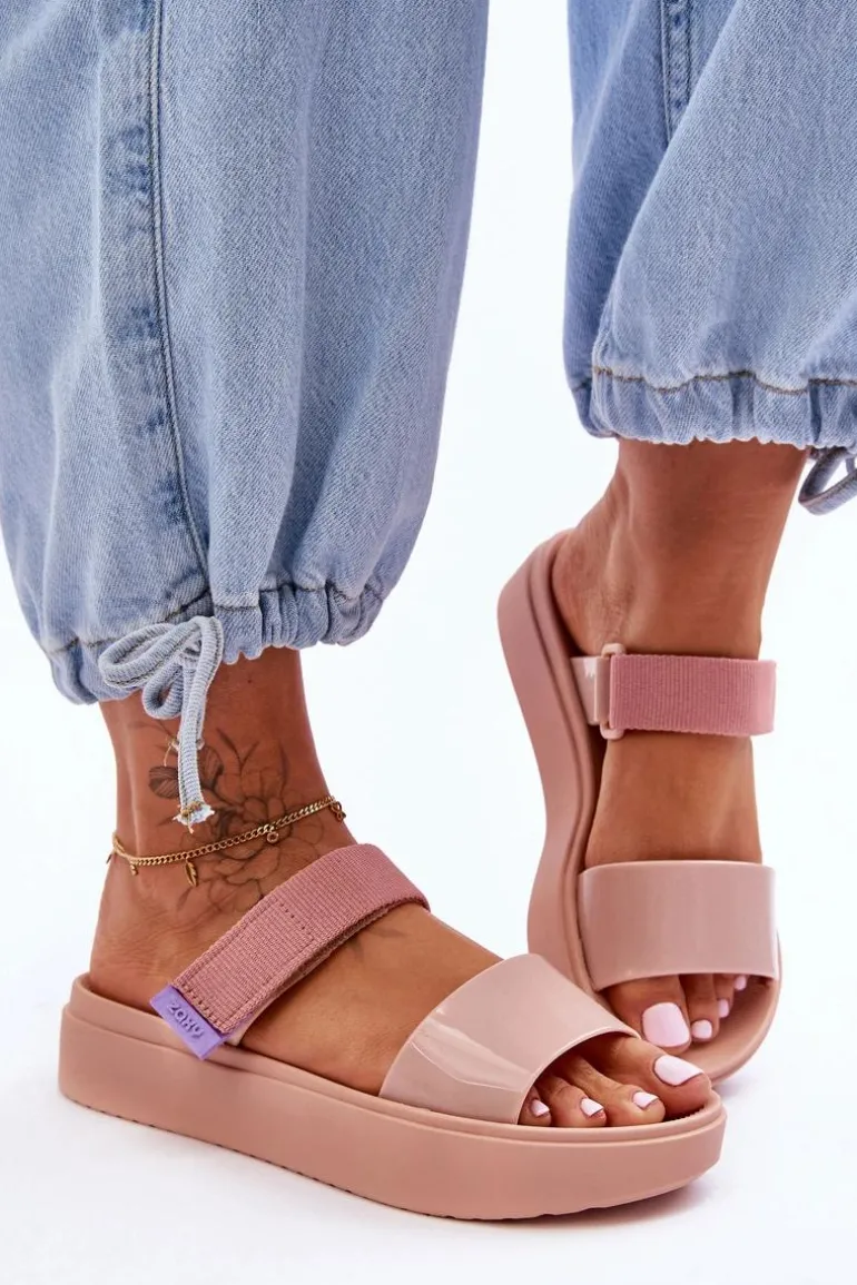 Wegańskie Klapki Na Rzep ZAXY HH285284 Nude