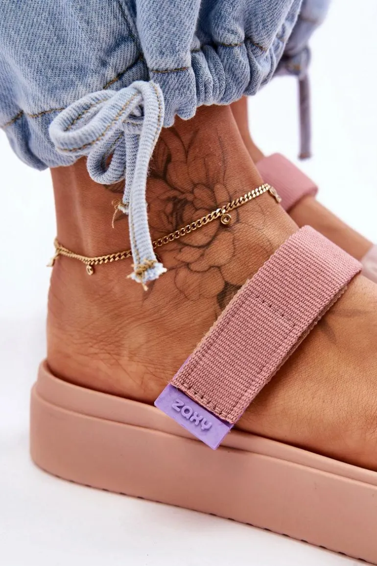 Wegańskie Klapki Na Rzep ZAXY HH285284 Nude