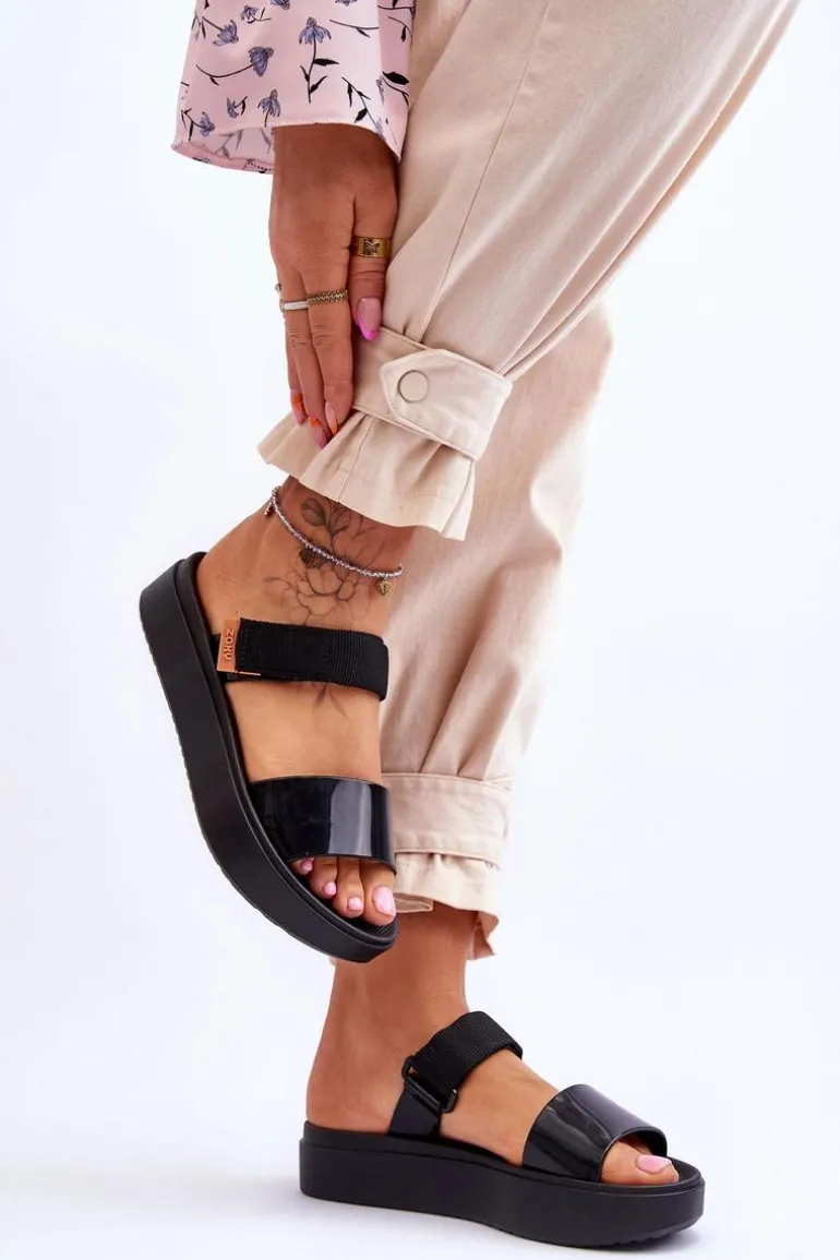 Wegańskie Klapki Na Rzep ZAXY HH285282 Czarne