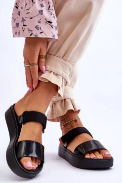 Wegańskie Klapki Na Rzep ZAXY HH285282 Czarne