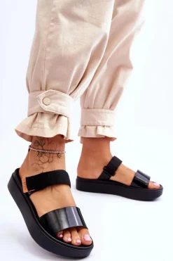 Wegańskie Klapki Na Rzep ZAXY HH285282 Czarne