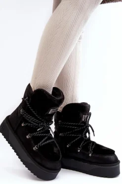 Wegańskie Śniegowce Na Platformie Wodoodporne D.Franklin DFSH371008 Czarne