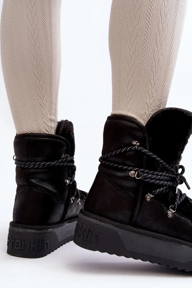 Wegańskie Śniegowce Na Platformie Wodoodporne D.Franklin DFSH371008 Czarne