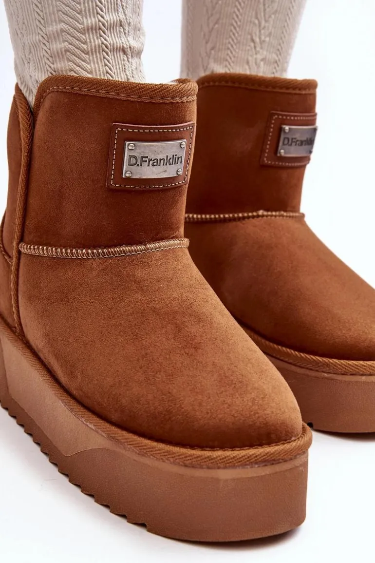 Wegańskie Śniegowce Na Platformie D.Franklin DFSH371004 Brązowe
