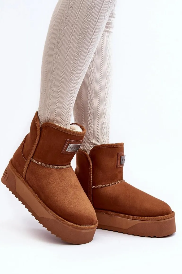 Wegańskie Śniegowce Na Platformie D.Franklin DFSH371004 Brązowe