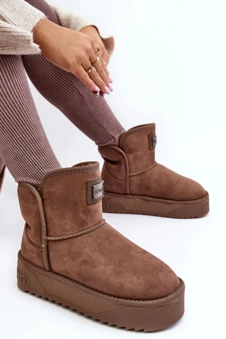 Wegańskie Śniegowce Na Platformie D.Franklin DFSH371004 Ciemnobeżowe