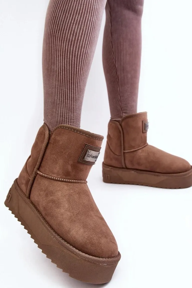 Wegańskie Śniegowce Na Platformie D.Franklin DFSH371004 Ciemnobeżowe