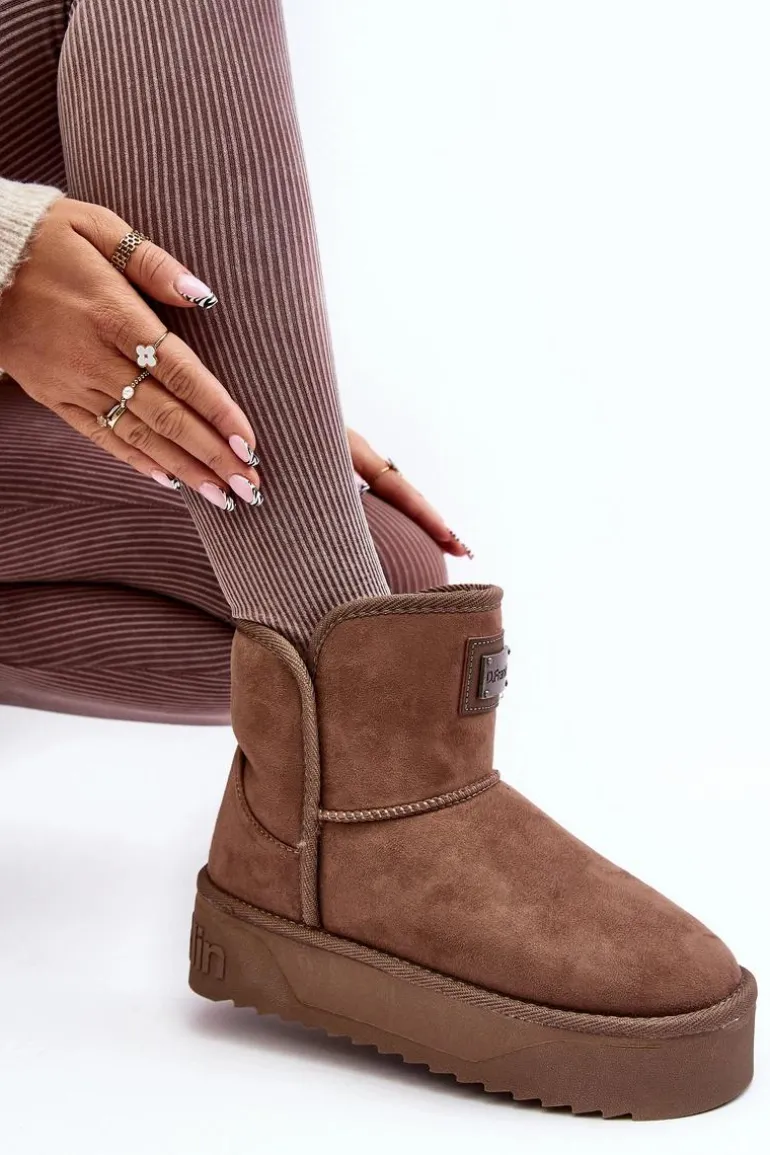 Wegańskie Śniegowce Na Platformie D.Franklin DFSH371004 Ciemnobeżowe