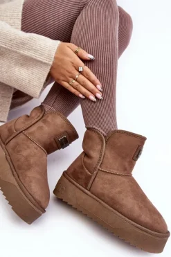 Wegańskie Śniegowce Na Platformie D.Franklin DFSH371004 Ciemnobeżowe