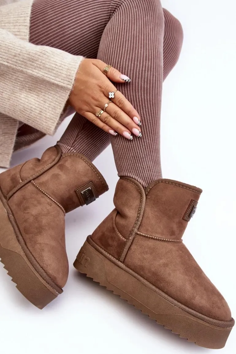 Wegańskie Śniegowce Na Platformie D.Franklin DFSH371004 Ciemnobeżowe