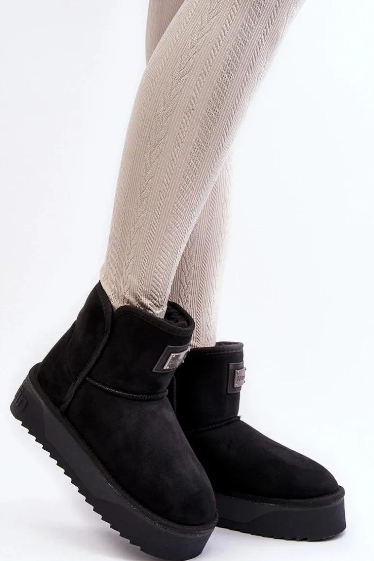 Wegańskie Wodoodporne Śniegowce Na Platformie D.Franklin DFSH371004 Czarne