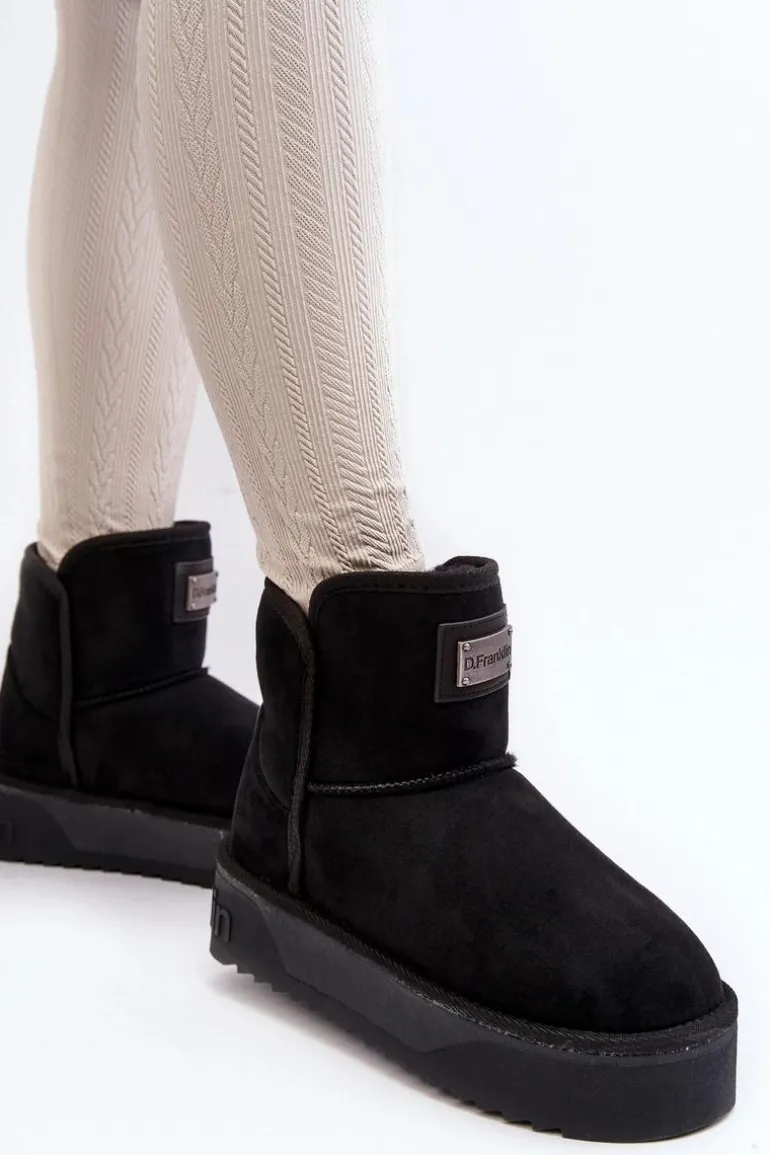 Wegańskie Wodoodporne Śniegowce Na Platformie D.Franklin DFSH371004 Czarne