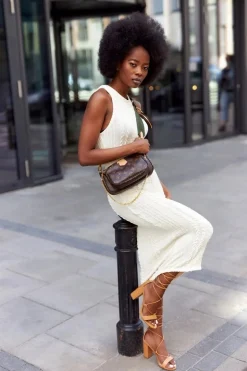 Wiązane Sandały Na Słupku Camel Catwalk