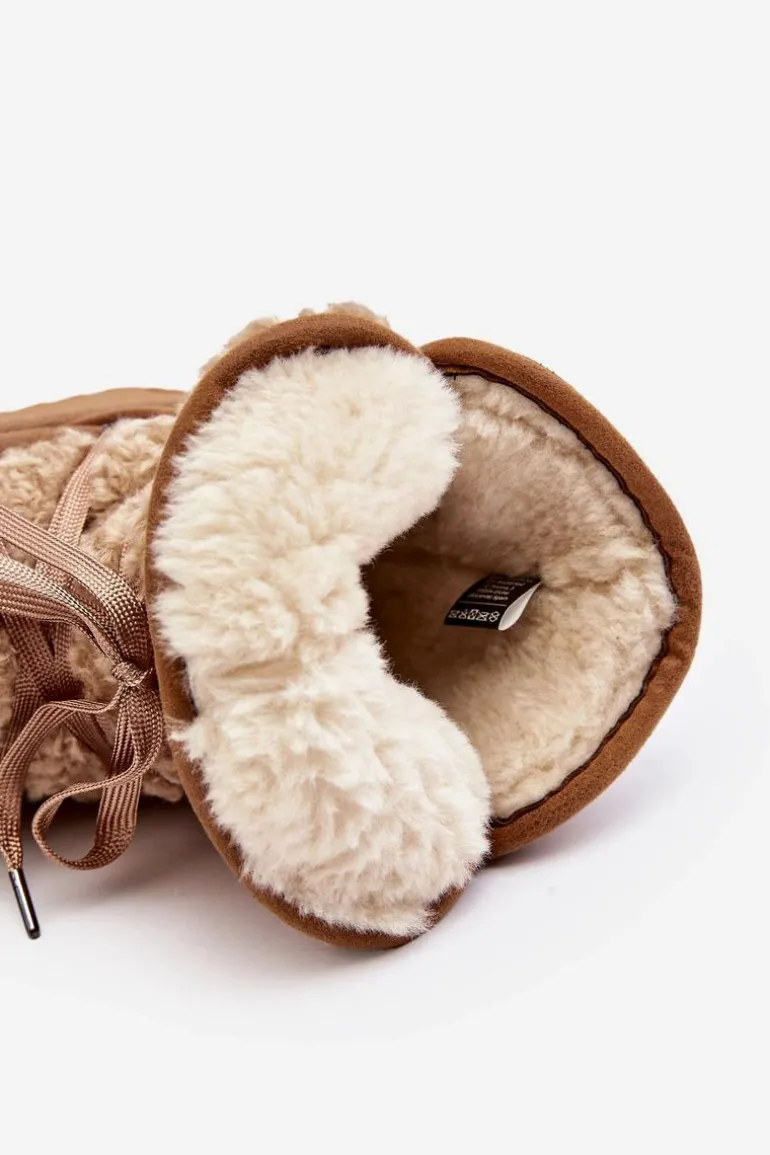 Wodoodporne Śniegowce Na Platformie Wegańskie D.Franklin DFSH370004 Brązowe