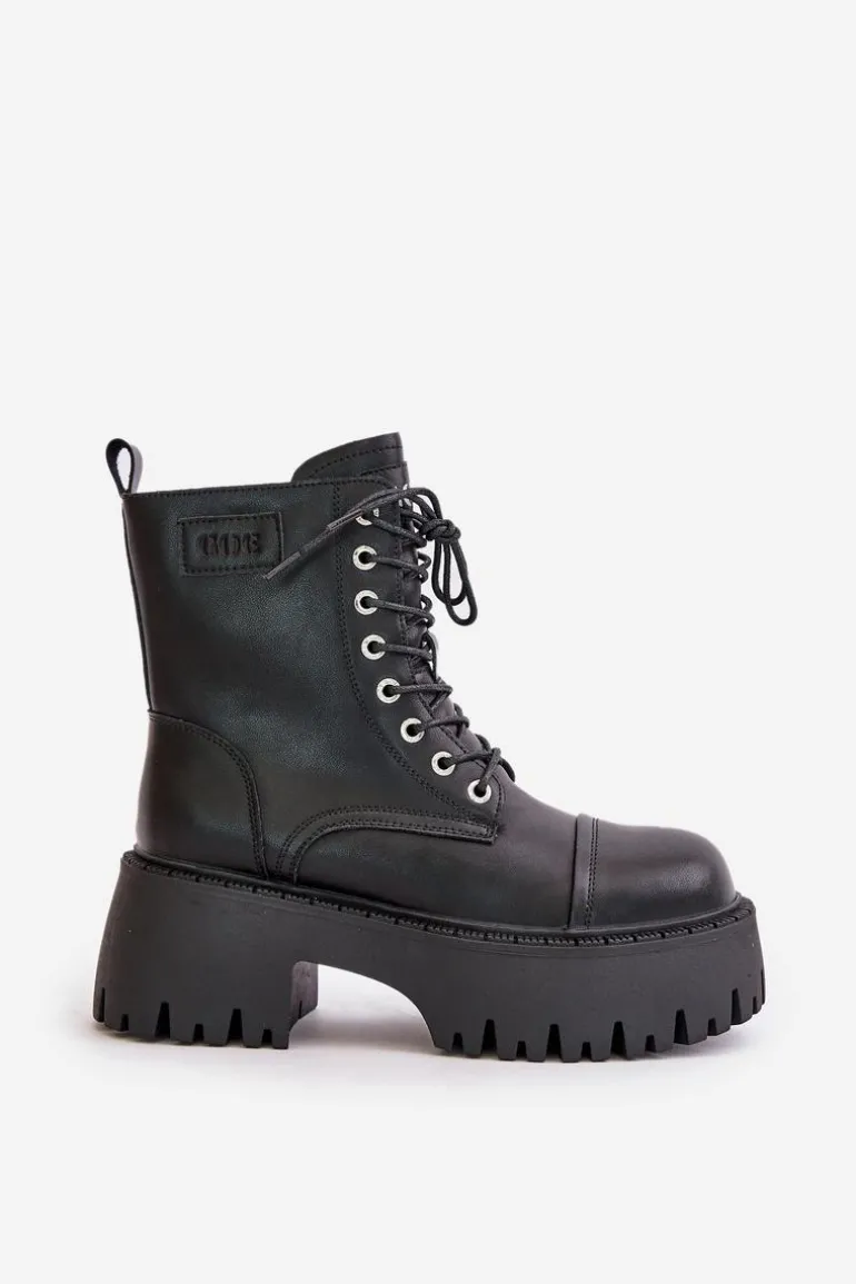 Workery Botki Damskie Ocieplane Ze Skóry Naturalnej Goe OO2N4123