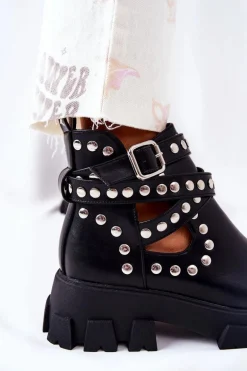 Workery Z Dżetami Na Platformie Czarne Vernelle