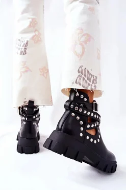 Workery Z Dżetami Na Platformie Czarne Vernelle