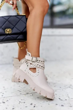 Workery Z Dżetami Na Platformie Beżowe Vernelle