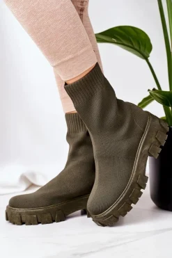 Workery Z Elastycznej Tkaniny Na Platformie Zielone Inspiration