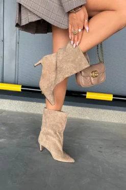 Wsuwane Botki Damskie Na Szpilce Beżowe Solvienne