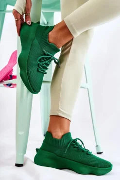 Wsuwane Buty Sportowe Damskie Zielone Dalmiro