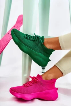 Wsuwane Buty Sportowe Damskie Zielone Dalmiro