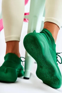 Wsuwane Buty Sportowe Damskie Zielone Dalmiro