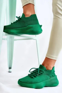 Wsuwane Buty Sportowe Damskie Zielone Dalmiro