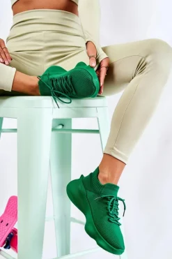 Wsuwane Buty Sportowe Damskie Zielone Dalmiro