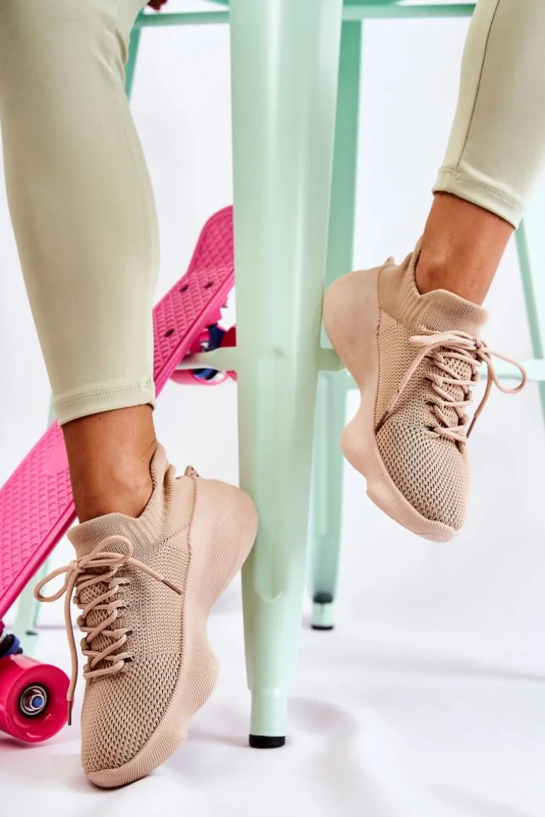 Wsuwane Buty Sportowe Damskie Beżowe Dalmiro