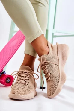 Wsuwane Buty Sportowe Damskie Beżowe Dalmiro