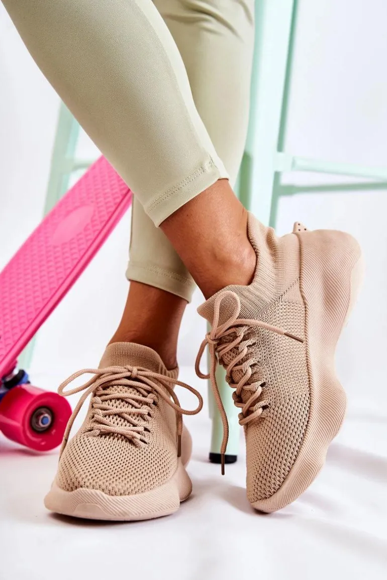 Wsuwane Buty Sportowe Damskie Beżowe Dalmiro