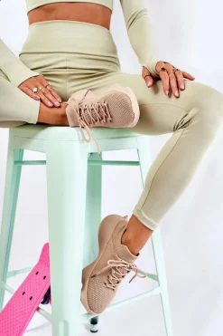 Wsuwane Buty Sportowe Damskie Beżowe Dalmiro