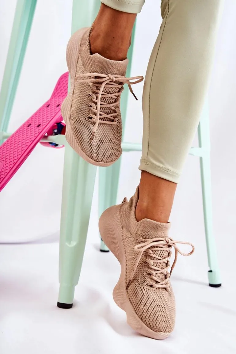 Wsuwane Buty Sportowe Damskie Beżowe Dalmiro