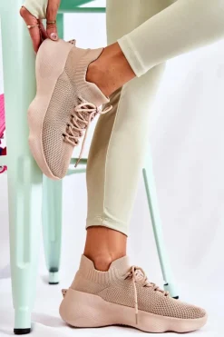 Wsuwane Buty Sportowe Damskie Beżowe Dalmiro