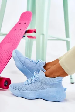 Wsuwane Buty Sportowe Damskie Jasnoniebieskie Dalmiro