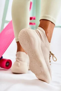 Wsuwane Buty Sportowe Damskie Jasnobeżowe Dalmiro