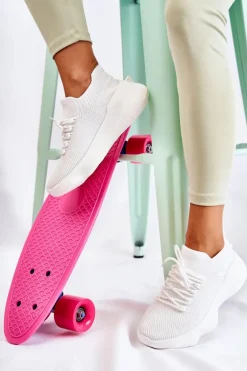 Wsuwane Buty Sportowe Damskie Białe Dalmiro