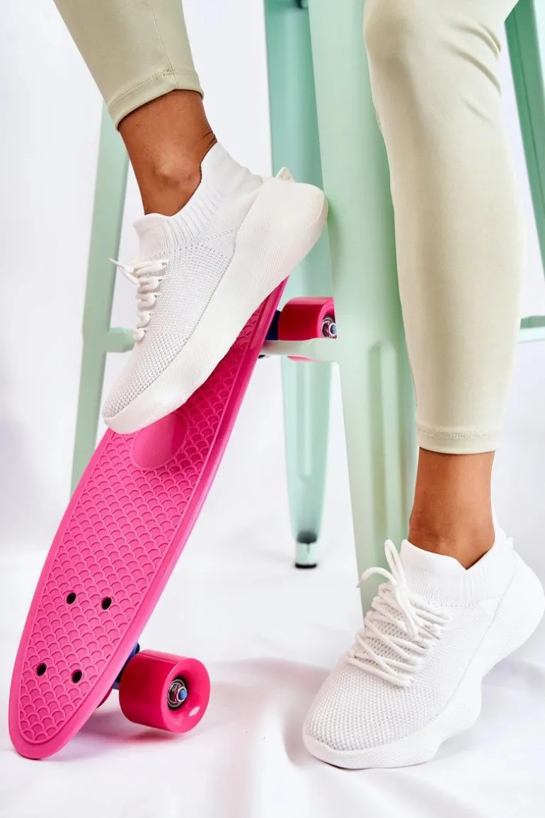 Wsuwane Buty Sportowe Damskie Białe Dalmiro