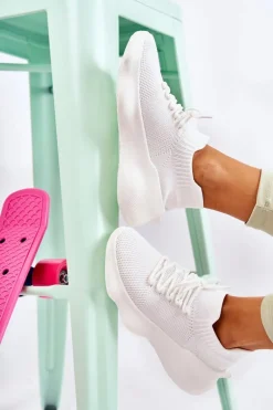 Wsuwane Buty Sportowe Damskie Białe Dalmiro