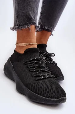 Wsuwane Buty Sportowe Damskie Czarne Juhitha