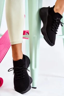 Wsuwane Buty Sportowe Damskie Czarne Dalmiro