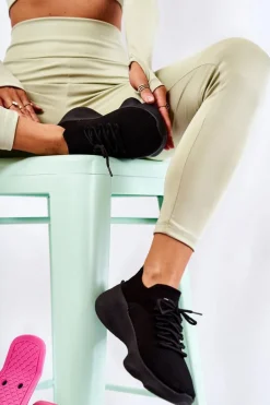 Wsuwane Buty Sportowe Damskie Czarne Dalmiro