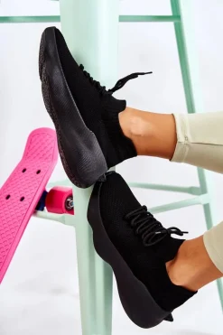 Wsuwane Buty Sportowe Damskie Czarne Dalmiro
