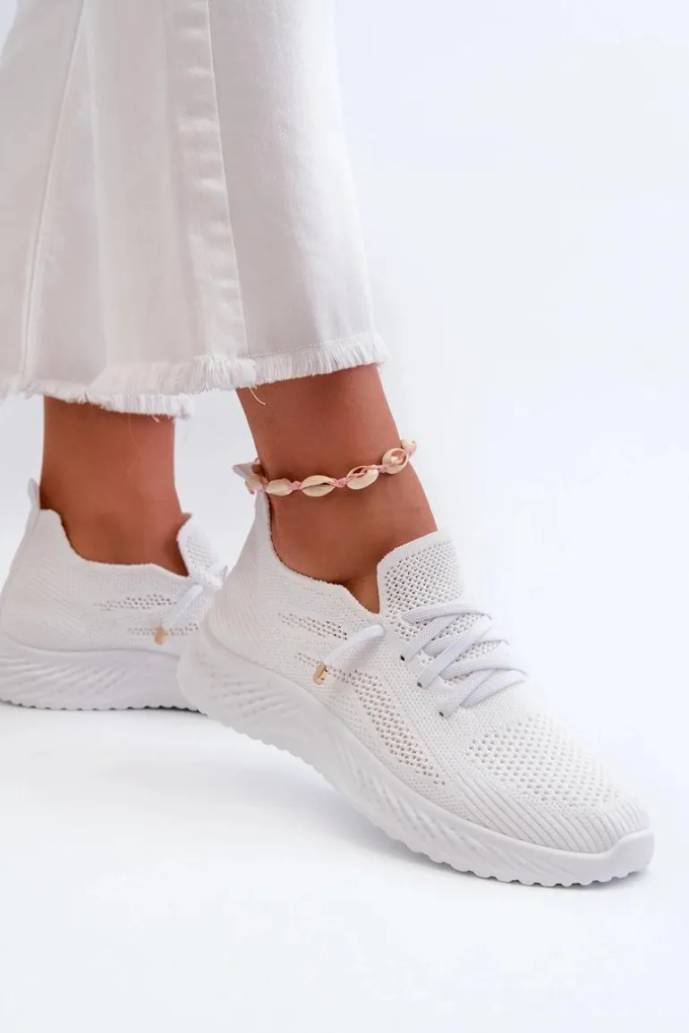 Wsuwane Buty Sportowe Damskie Białe Jagelia