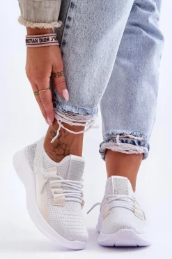 Wsuwane Damskie Buty Sportowe Białe Hold Me!
