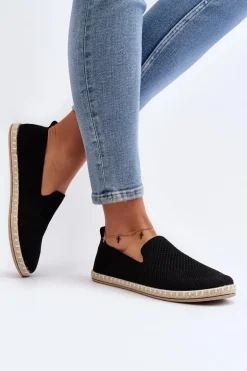 Wsuwane Damskie Espadryle Czarne Harmonie