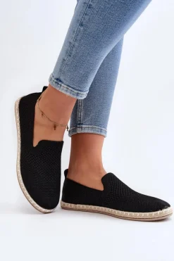 Wsuwane Damskie Espadryle Czarne Harmonie