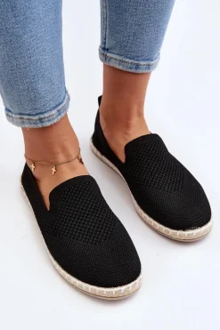 Wsuwane Damskie Espadryle Czarne Harmonie