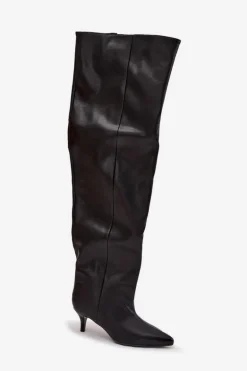 Wsuwane Kozaki Damskie Na Szpilce Czarne Ysolienne